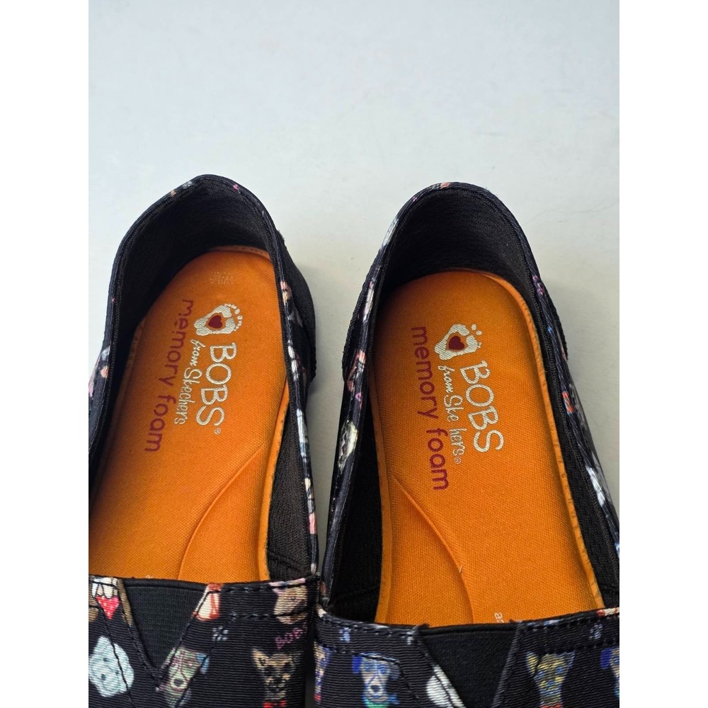 BOBS by Skechers Women's Shoes Size 8.5 Black Canvas Slip On Dogs Ballets‎ - Picture 11 of 11